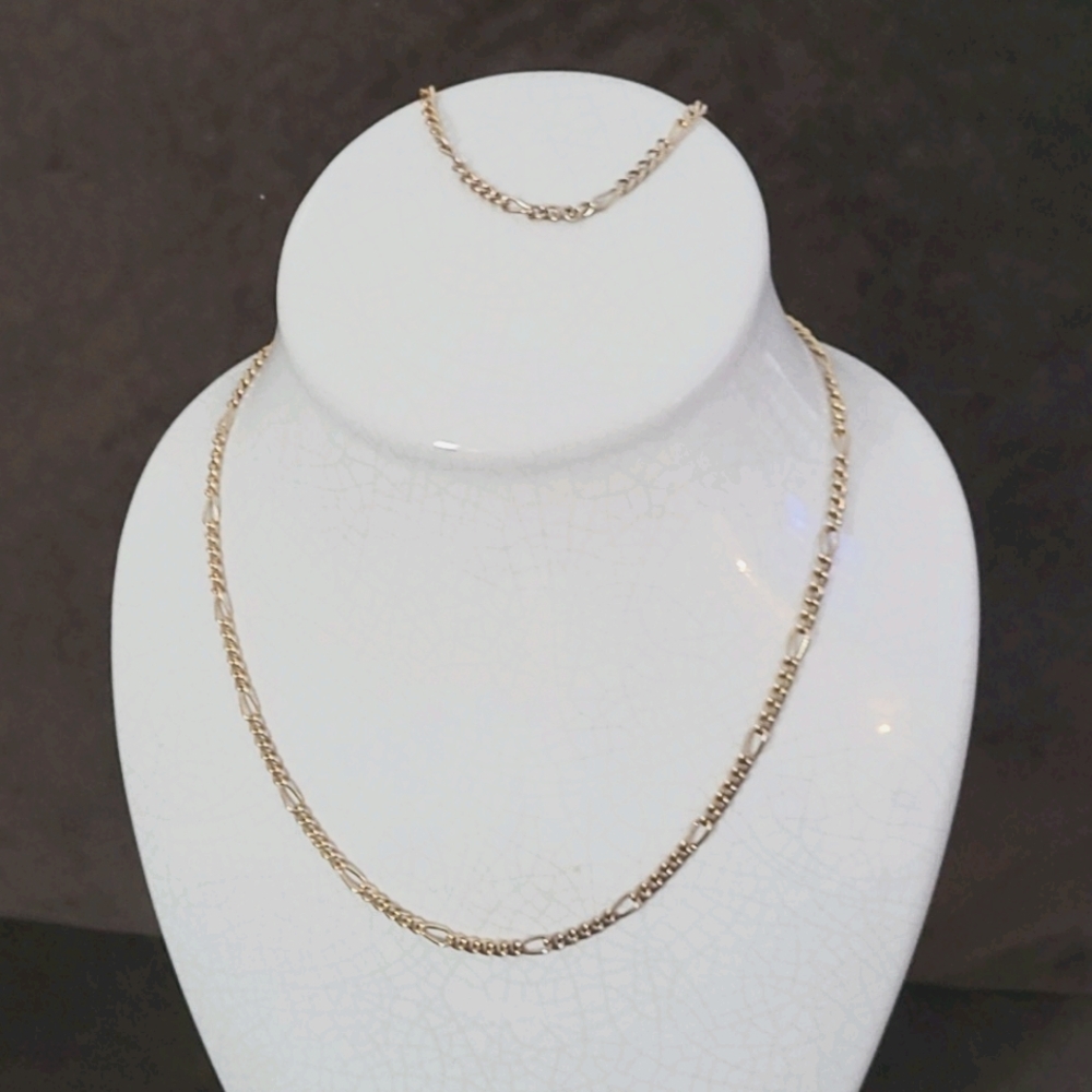 18k gp Gold Chain Necklace & Bracelet